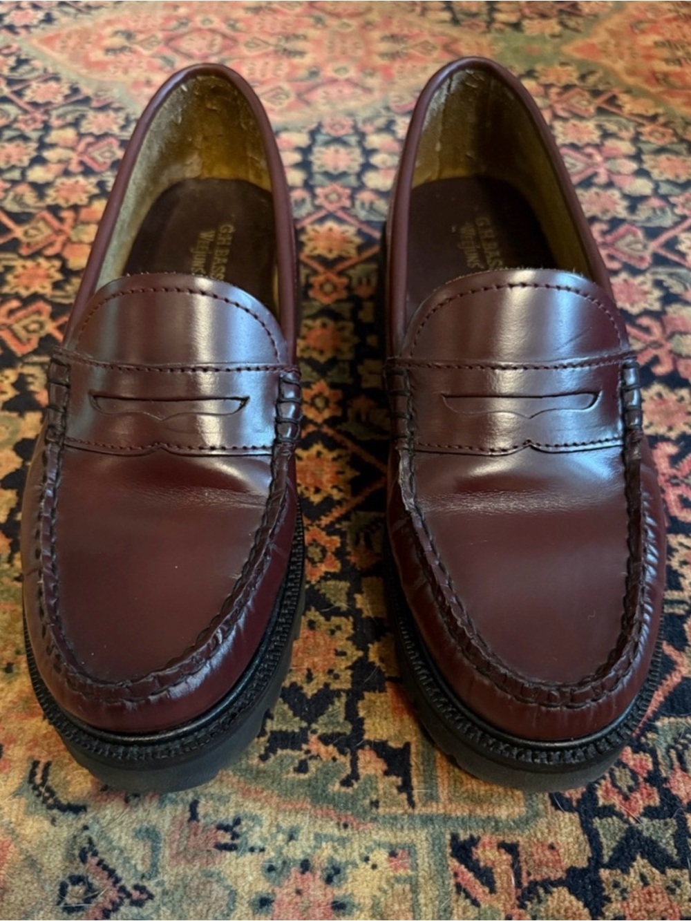 G.H. BASS & Co Weejuns Whitney Super Lug Loafers - Wine - Size US 8 / EU 39 - Picture 5 of 5